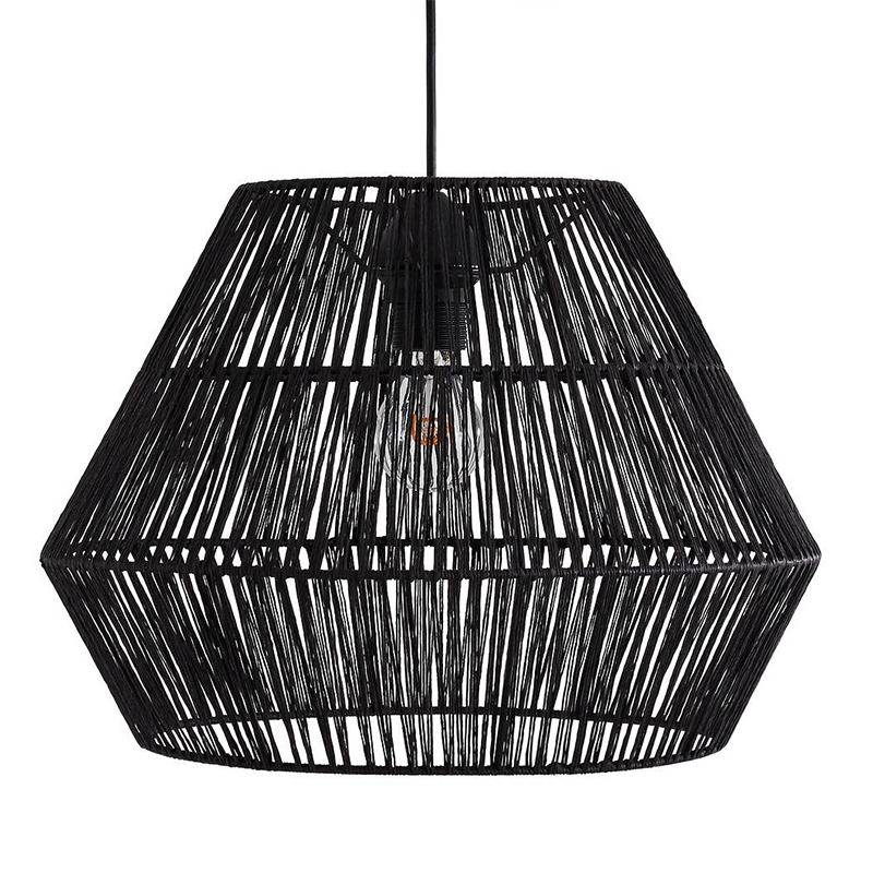 Подвесной светильник Signe Wicker Hemp Black Черный Подвесной светильник Signe Wicker Hemp Black Черный во Владивостоке | Loft Concept