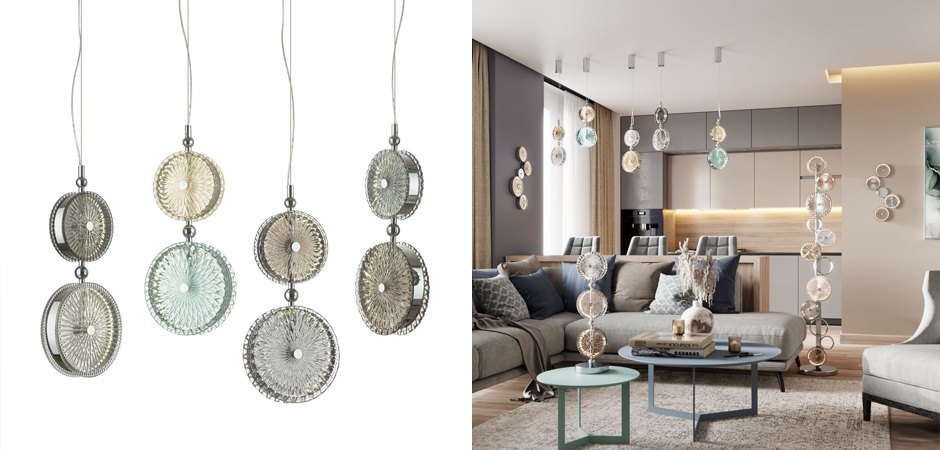 Подвесной светодиодный светильник Peony Yellow&Grey Подвесной светодиодный светильник Peony Yellow&Grey - Loft-Concept во Владивостоке