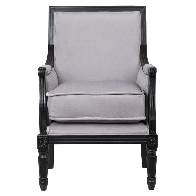 Кресло Harry Armchair black and grey velour Серый Черный Кресло Harry Armchair black and grey velour Серый Черный во Владивостоке | Loft Concept