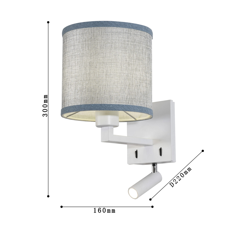 Бра с абажуром и поворотным спотом Trumpet Lamp White Бра с абажуром и поворотным спотом Trumpet Lamp White во Владивостоке