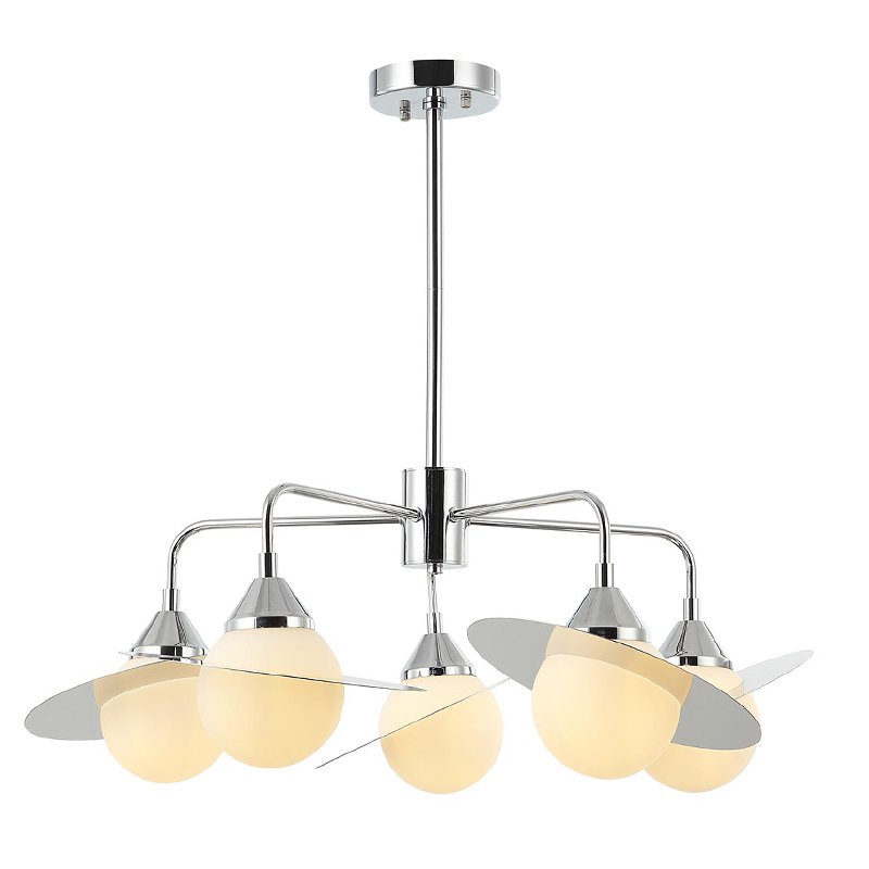 Люстра Phainon Chrome Chandelier 5 Хром Белый Люстра Phainon Chrome Chandelier 5 Хром Белый во Владивостоке | Loft Concept