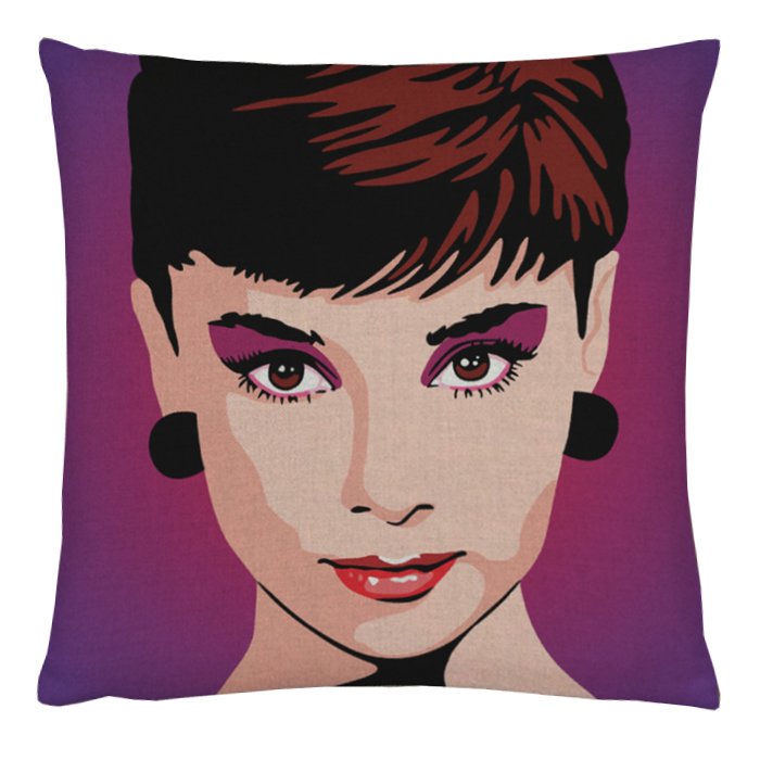 Декоративная подушка Audrey Hepburn #2 Пурпурный Декоративная подушка Audrey Hepburn #2 Пурпурный во Владивостоке | Loft Concept