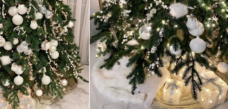 Дизайнерская Елка с Белым Декором Christmas Tree White Balls Дизайнерская Елка с Белым Декором Christmas Tree White Balls - Loft-Concept во Владивостоке