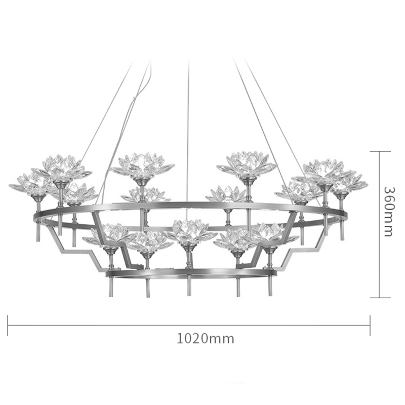 Большая Люстра Хрустальные Цветы Лотоса Lotus flower Clear Glass lamp 15 Большая Люстра Хрустальные Цветы Лотоса Lotus flower Clear Glass lamp 15 во Владивостоке