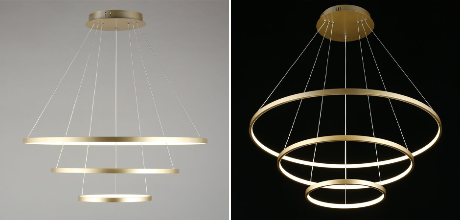 Люстра Ring Horizontal Trio Gold Люстра Ring Horizontal Trio Gold - Loft-Concept во Владивостоке