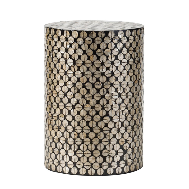Приставной стол Bone Inlay Oyster Shells Черный Приставной стол Bone Inlay Oyster Shells Черный во Владивостоке | Loft Concept