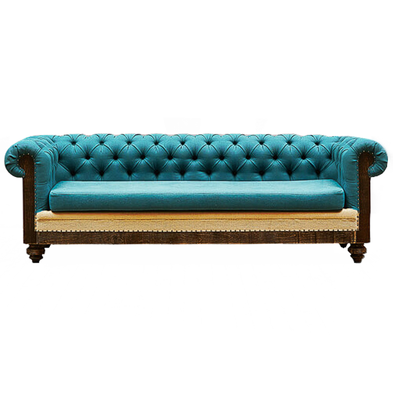 Диван Deconstructed Chesterfield Sofa triple turquoise Linen Коричневый Бирюзовый ivory ( слоновая кость ) Диван Deconstructed Chesterfield Sofa triple turquoise Linen Коричневый Бирюзовый ivory ( слоновая кость ) во Владивостоке | Loft Concept