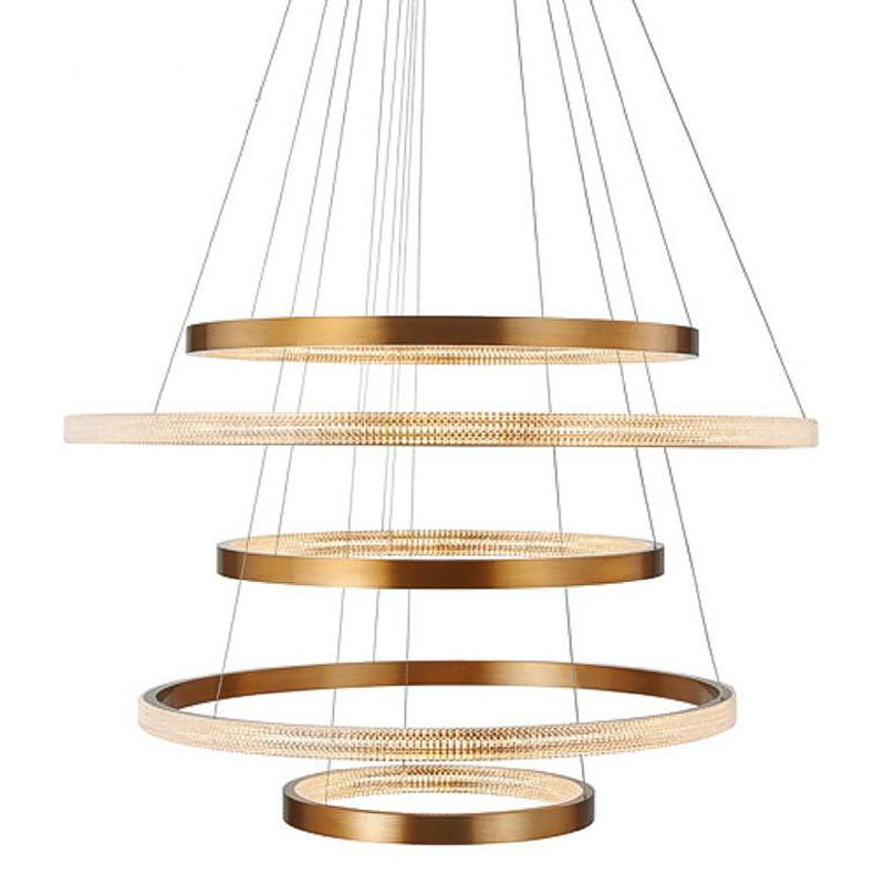 Люстра композиция из пяти колец Five Round Horizontal Rings Brass Chandelier Латунь Прозрачный Люстра композиция из пяти колец Five Round Horizontal Rings Brass Chandelier Латунь Прозрачный во Владивостоке | Loft Concept