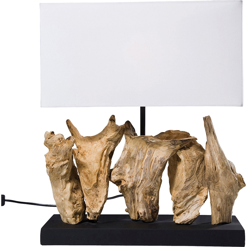 Настольная лампа Wooden Table Lamp Белый Древесина во Владивостоке | Loft Concept 