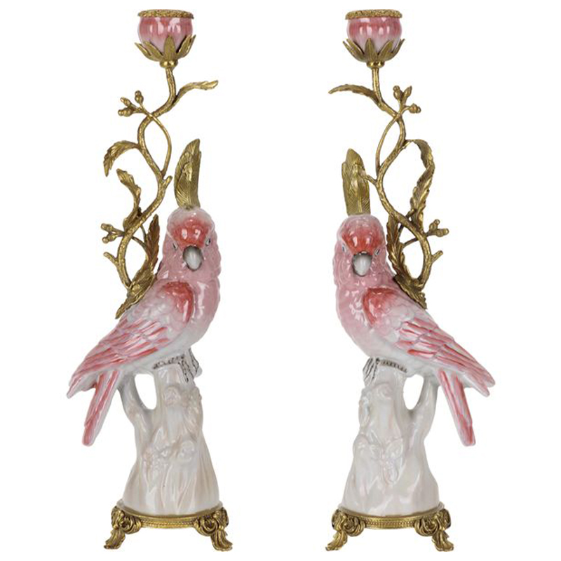 Подсвечник Pink Red Parrot Candlestick L or R Бронза Розовый (Rose) Красный Подсвечник Pink Red Parrot Candlestick L or R Бронза Розовый (Rose) Красный во Владивостоке | Loft Concept