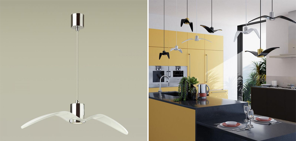 Подвесной светильник Seagull Average Chrome белый Подвесной светильник Seagull Average Chrome белый - Loft-Concept во Владивостоке