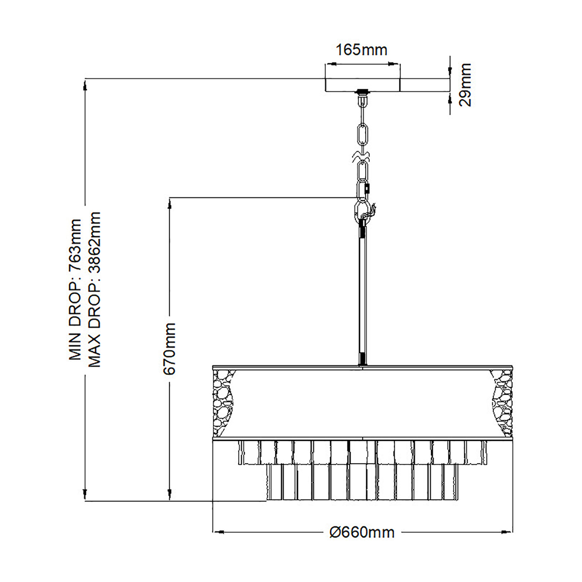 Люстра круглая с подвесками из текстурированного стекла молочного цвета Hinkley во Владивостоке