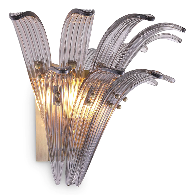 Бра Eichholtz Wall Lamp Italo Стекло Смок Латунь Бра Eichholtz Wall Lamp Italo Стекло Смок Латунь во Владивостоке | Loft Concept