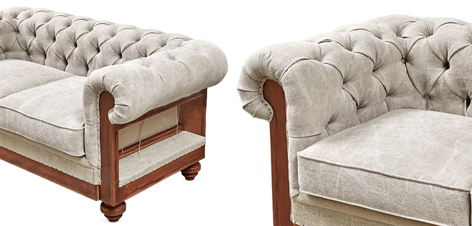 Диван Deconstructed Chesterfield Sofa double Ivory Диван Deconstructed Chesterfield Sofa double Ivory - Loft-Concept во Владивостоке