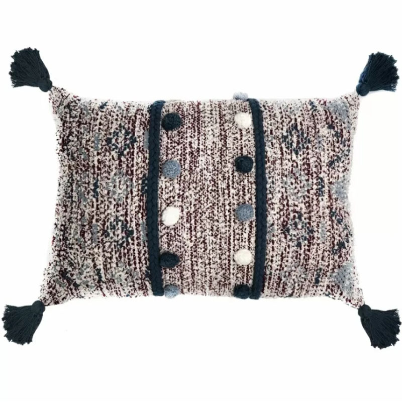 Подушка Lari Blue Ikat с кисточками Мульти Подушка Lari Blue Ikat с кисточками Мульти во Владивостоке | Loft Concept