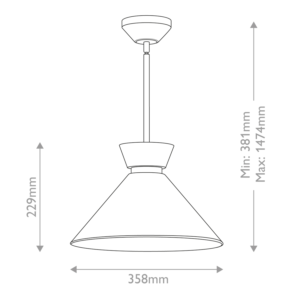 Подвесной светильник с белым стеклянным конусным плафоном Alora Mood во Владивостоке