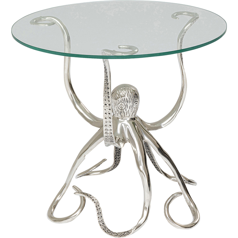 Приставной стол Silver Octopus Серебряный Прозрачный Приставной стол Silver Octopus Серебряный Прозрачный во Владивостоке | Loft Concept