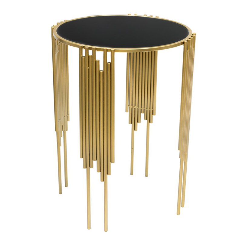 Приставной стол Interior Table черное стекло Черный Золотой Приставной стол Interior Table черное стекло Черный Золотой во Владивостоке | Loft Concept