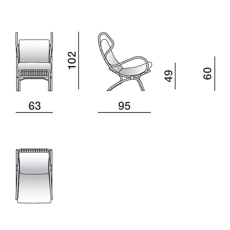 Дизайнерское кресло из ротанга Gio Ponti CONTINUUM D.163.7 BY BONACINA 1889 Armchair Дизайнерское кресло из ротанга Gio Ponti CONTINUUM D.163.7 BY BONACINA 1889 Armchair во Владивостоке