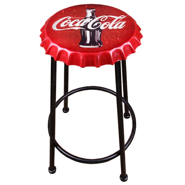 Барный стул Bottle Cap Coca & Cola Черный Красный Барный стул Bottle Cap Coca & Cola Черный Красный во Владивостоке | Loft Concept