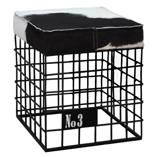 Табурет Cow Skin stool Черно-белый Черный матовый Табурет Cow Skin stool Черно-белый Черный матовый во Владивостоке | Loft Concept