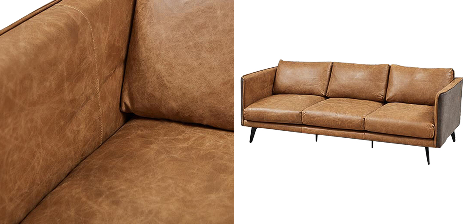 Диван Caramel Leather & Textiles Triple Sofa Диван Caramel Leather & Textiles Triple Sofa - Loft-Concept во Владивостоке