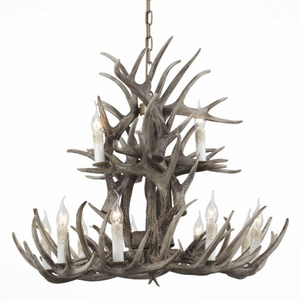 Люстра Hornland Chandelier 12 Grey Серый Люстра Hornland Chandelier 12 Grey Серый во Владивостоке | Loft Concept