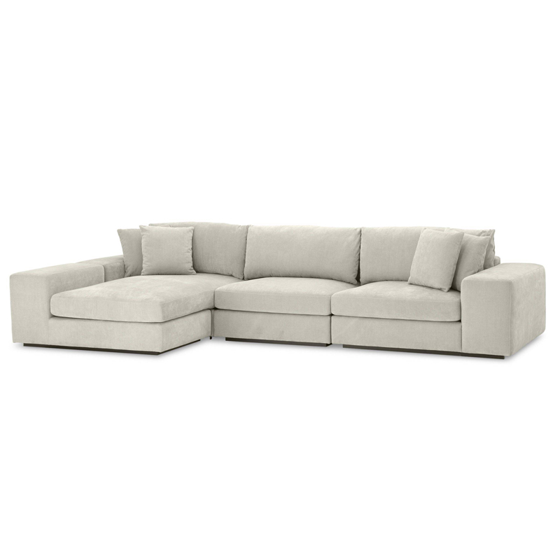 Диван Eichholtz Sofa Vista Grande Lounge sand Песочный Черный Диван Eichholtz Sofa Vista Grande Lounge sand Песочный Черный во Владивостоке | Loft Concept