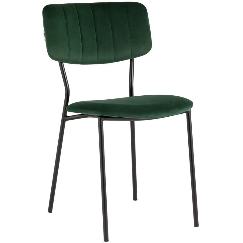 Стул Singer Chair без подлокотника Зеленый Велюр Зеленый Черный Стул Singer Chair без подлокотника Зеленый Велюр Зеленый Черный во Владивостоке | Loft Concept