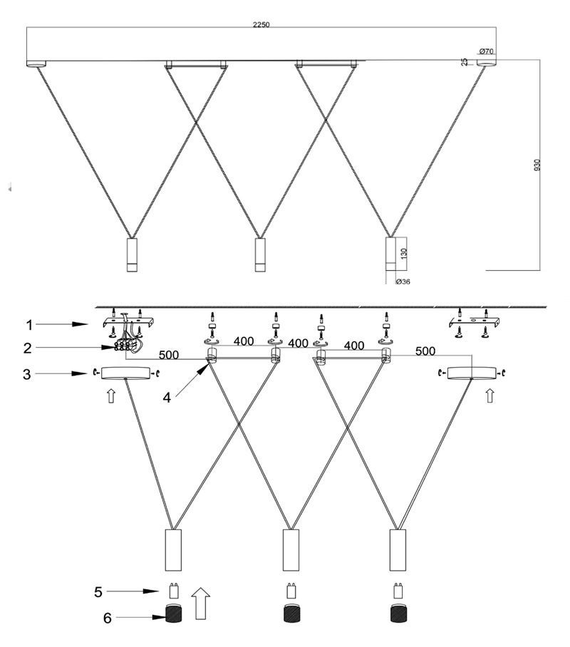 Wireflow LED White Suspension lam 3 патрона Wireflow LED White Suspension lam 3 патрона во Владивостоке