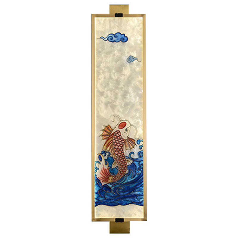 Настенный светильник Red Fish Oriental Scenes Wall Lamp Мульти Золотой Синий Красный Настенный светильник Red Fish Oriental Scenes Wall Lamp Мульти Золотой Синий Красный во Владивостоке | Loft Concept