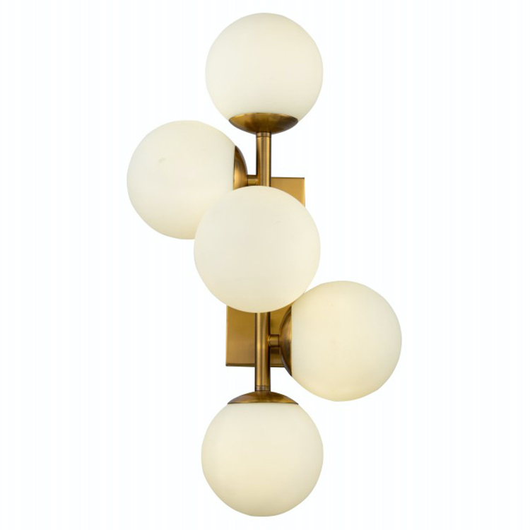 Бра White Balls Sconces Белое матовое стекло Латунь Бра White Balls Sconces Белое матовое стекло Латунь во Владивостоке | Loft Concept