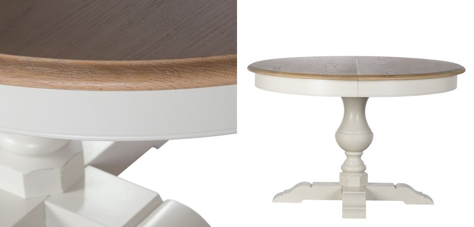 Provence Round Dining Table White раскладной стол Provence Round Dining Table White раскладной стол - Loft-Concept во Владивостоке