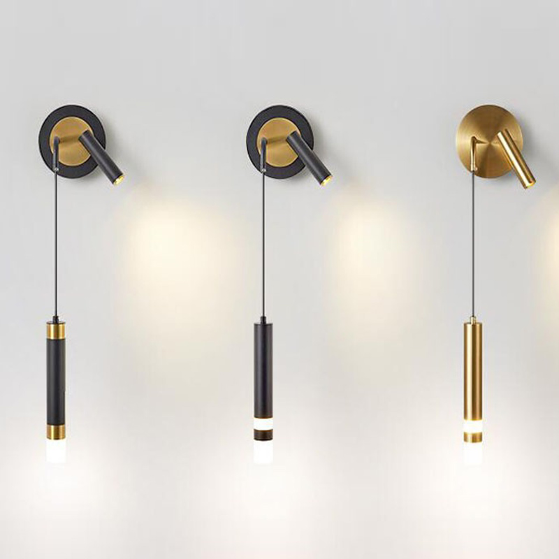 Бра-спот с подвесным светильником Spot Sconce Hanging Lamp Черный Латунь Бра-спот с подвесным светильником Spot Sconce Hanging Lamp Черный Латунь во Владивостоке | Loft Concept