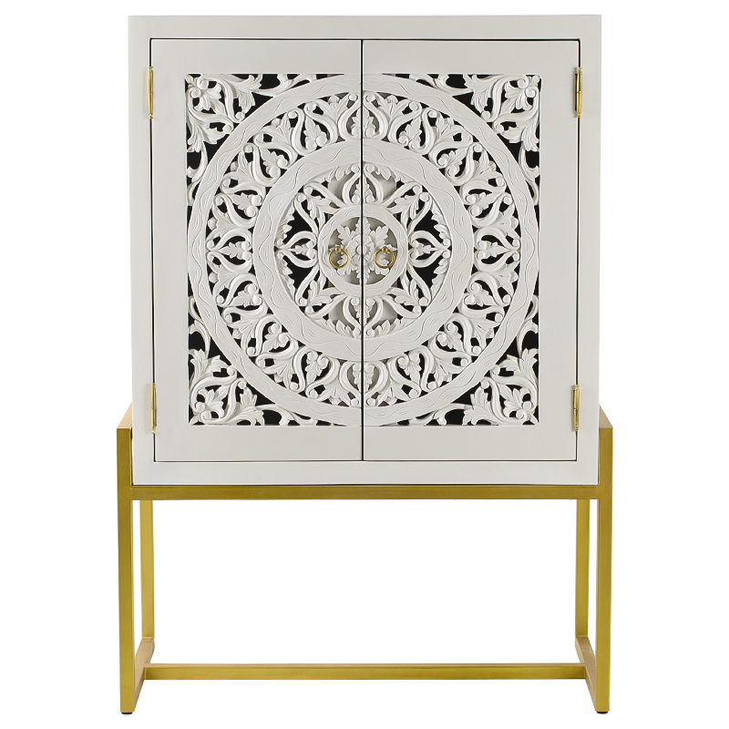 Буфет с резными дверцами Ceara Lace Cabinet Белый Золотой Буфет с резными дверцами Ceara Lace Cabinet Белый Золотой во Владивостоке | Loft Concept