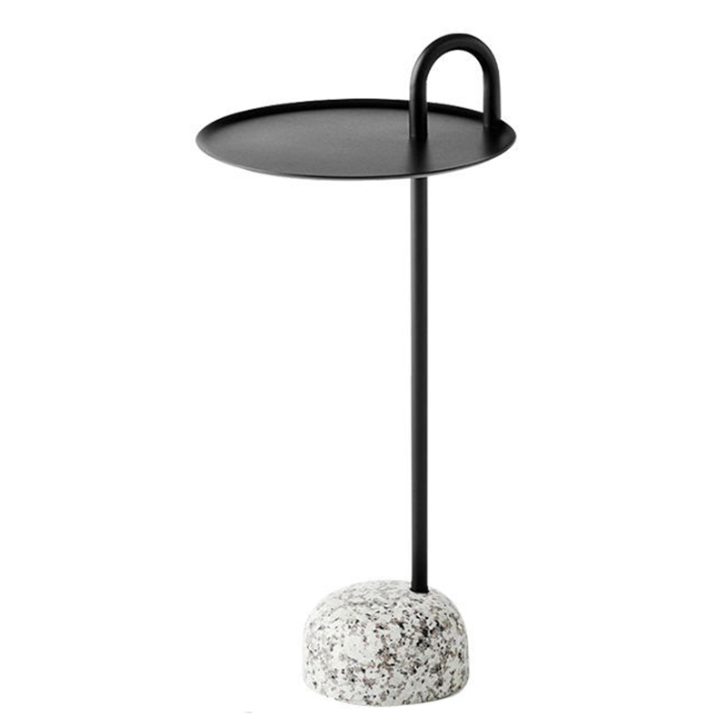 Черный Приставной Стол с основанием Терраццо Franz Side Table Black Черный Черный Приставной Стол с основанием Терраццо Franz Side Table Black Черный во Владивостоке | Loft Concept