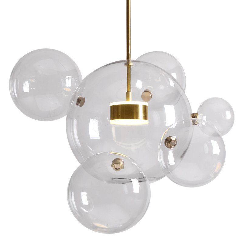 Подвесной светильник Giopato & Coombes Bolle Pendant 06 BUBBLE Прозрачный (Transparent) Латунь Подвесной светильник Giopato & Coombes Bolle Pendant 06 BUBBLE Прозрачный (Transparent) Латунь во Владивостоке | Loft Concept