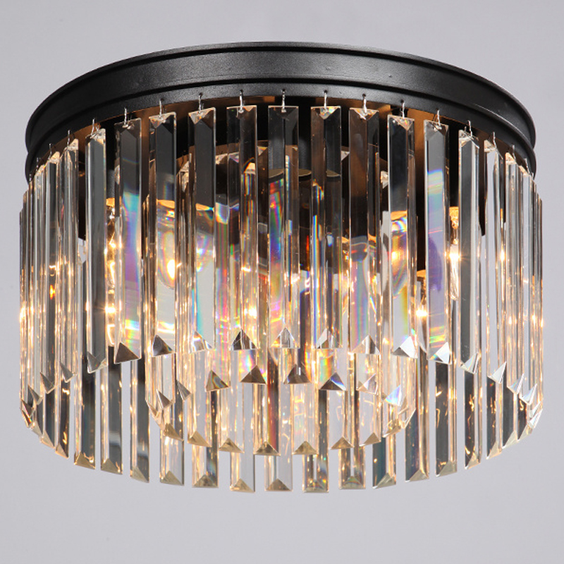 Потолочный светильник ODEON CLEAR GLASS Prism Round 2-TIER 40 см Черный Потолочный светильник ODEON CLEAR GLASS Prism Round 2-TIER 40 см Черный во Владивостоке | Loft Concept