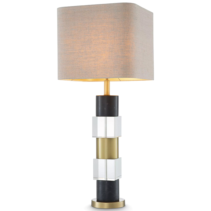 Настольная лампа Eichholtz Table Lamp Black Marble Черный Латунь Прозрачное Стекло Бежево-серый Настольная лампа Eichholtz Table Lamp Black Marble Черный Латунь Прозрачное Стекло Бежево-серый во Владивостоке | Loft Concept