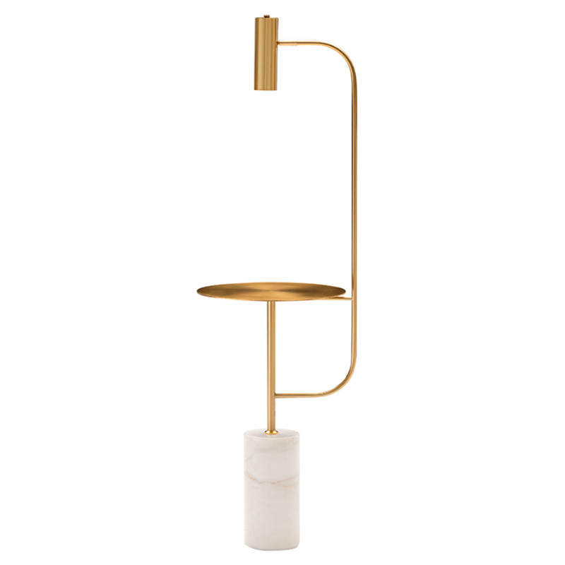 Торшер Marble Floor Lamp Латунь Белый Торшер Marble Floor Lamp Латунь Белый во Владивостоке | Loft Concept