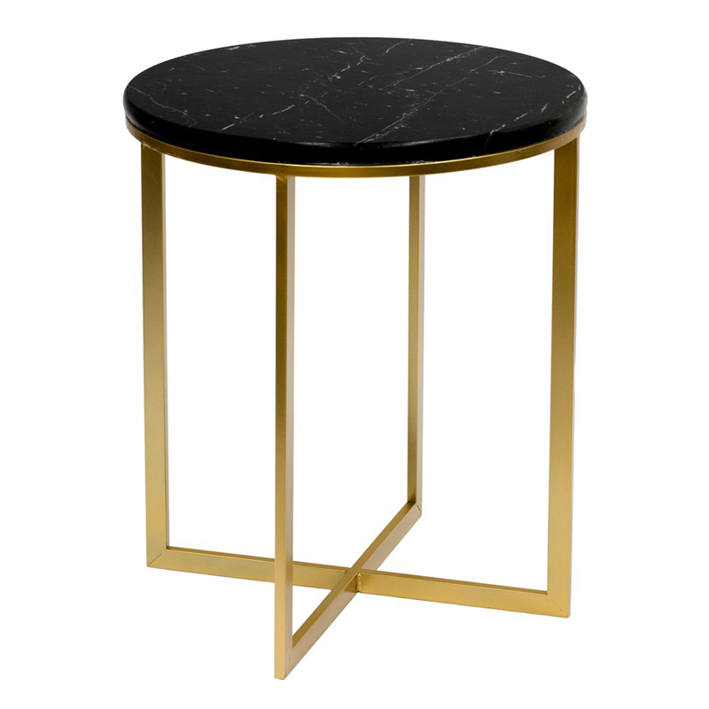 Приставной стол Round Table Marble black Золотой Черный Мрамор Nero Приставной стол Round Table Marble black Золотой Черный Мрамор Nero во Владивостоке | Loft Concept