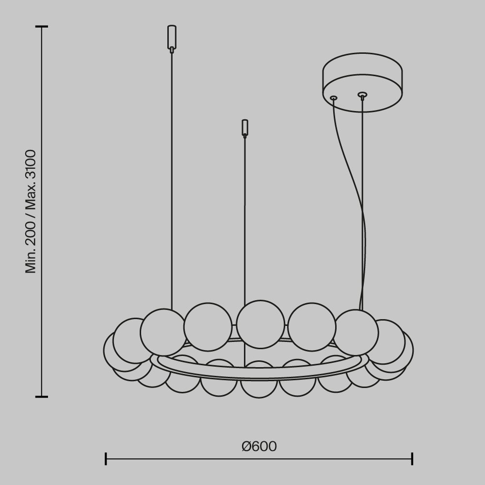 Люстра подвесная Ambre 3000К во Владивостоке