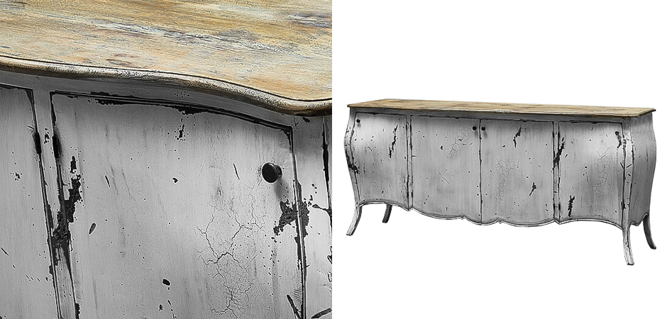 Комод длинный в стиле прованс White Vintage Commode Белый Комод длинный в стиле прованс White Vintage Commode Белый - Loft-Concept во Владивостоке