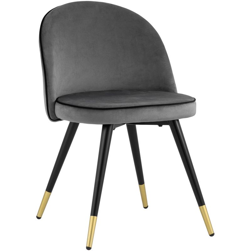 Стул Cooper Chair LUX Серый Велюр Серый Черный Стул Cooper Chair LUX Серый Велюр Серый Черный во Владивостоке | Loft Concept