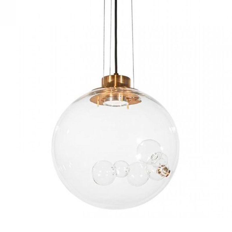Подвесной светильник Lamps Inside Bubbles side round Золотой Прозрачный Подвесной светильник Lamps Inside Bubbles side round Золотой Прозрачный во Владивостоке | Loft Concept