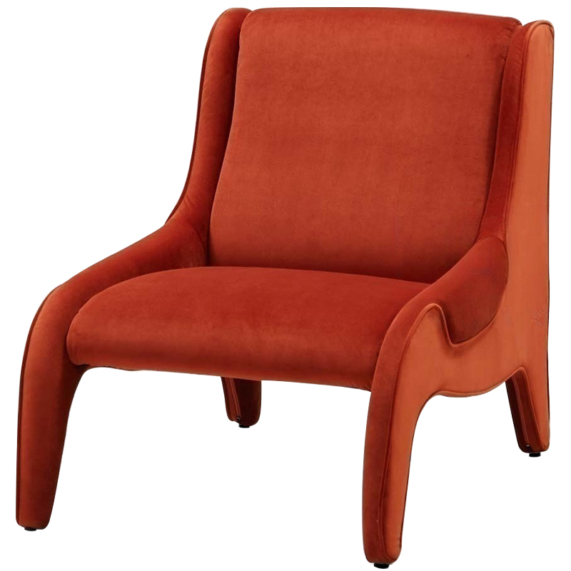 Дизайнерское кресло оранжевое в мягкой велюровой обивке Granger Armchair Orange Оранжевый Дизайнерское кресло оранжевое в мягкой велюровой обивке Granger Armchair Orange Оранжевый во Владивостоке | Loft Concept