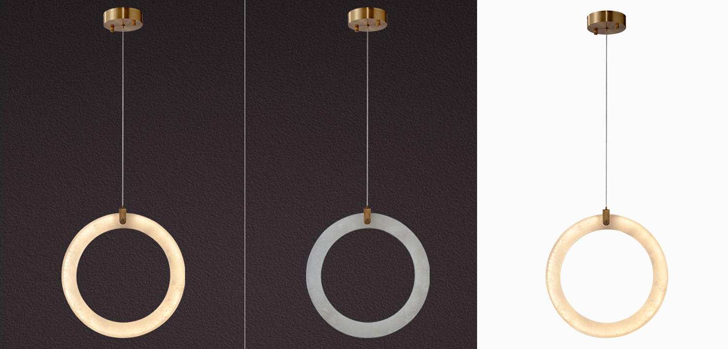 Подвесной светильник Кольцо из натурального мрамора Marble Ring - фото №1