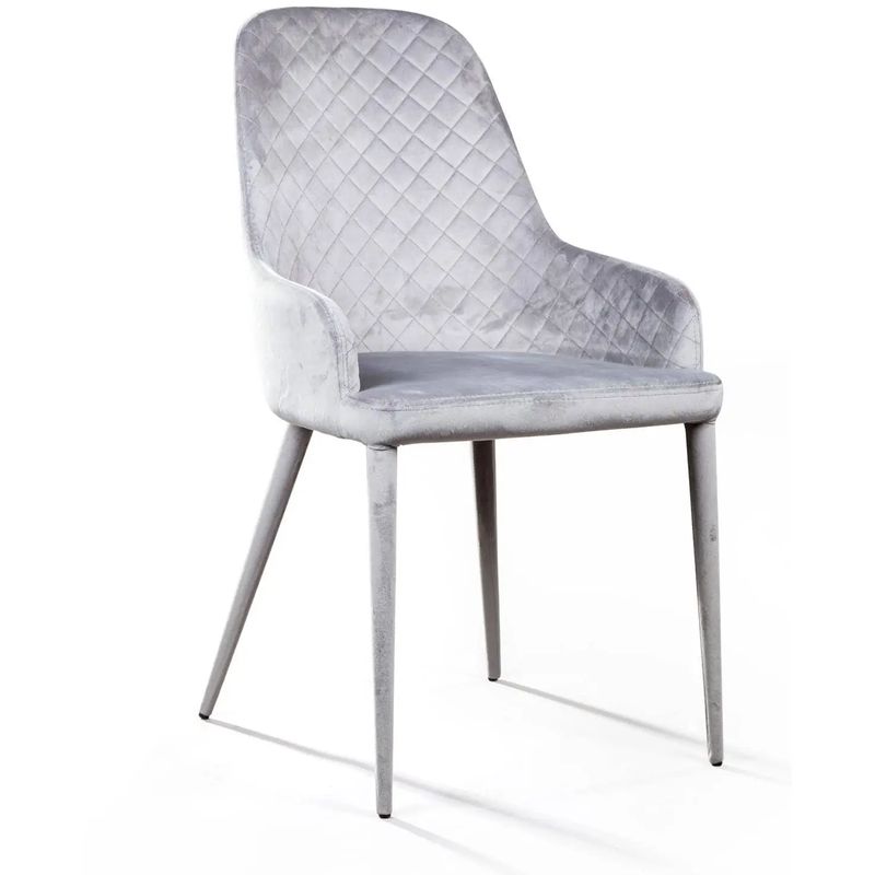 Стул Douglas Rhombus Chair Серый Велюр Светло-серый Стул Douglas Rhombus Chair Серый Велюр Светло-серый во Владивостоке | Loft Concept