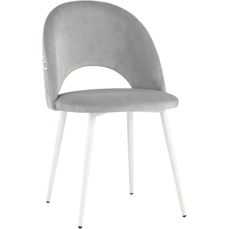 Стул CLIFF Chair Светло-Серый Велюр Светло-серый Белый во Владивостоке | Loft Concept 