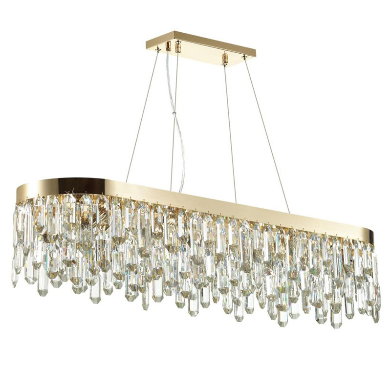 Люстра Crystal Polyhedrons Linear Gold Глянцевое золото Прозрачное Стекло Люстра Crystal Polyhedrons Linear Gold Глянцевое золото Прозрачное Стекло во Владивостоке | Loft Concept
